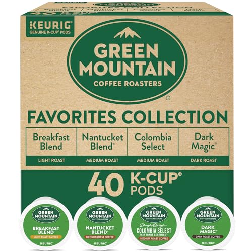 Keurig Green Mountain Coffee Roasters Favorites Collection Variety Pack, Single-Serve Coffee K-Cup Pods Sampler, 40 Count