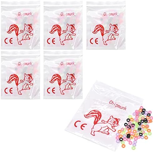 Angzhili 500 Pcs Orthodontic Elastic Rubber Bands,4.5 Oz Heavy Rubber Traction Bands for Tooth Gaps and Hairbands,Multi-colored (1/8",Chipmunk)
