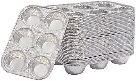 Muffin Pan 6-Cup Cupcake Aluminum Pans Favorite Muffin Tin Size for Baking Cupcakes - Standard Size (6-cup-20Pack)