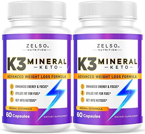 ZELSO (2 Pack) K3 Mineral Weight Loss Pills for Women and Men, K3 Mineral Pills - K3 Salt Mineral, Vitamin + K3 Capsules Supplement for Keto Weight Loss - 2 Months Supply