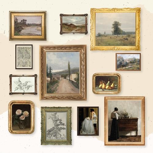 97 Decor Vintage Wall Art Prints - French Antique Decor, Vintage Pictures Wall Decor, Moody Gallery Wall Art, Landscape Vintage Paintings Farmhouse Antique Posters for Home Bedroom (8x10 Unframed)