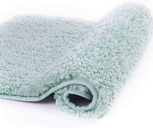 Walensee Bath Rug for Bathroom Non Slip Bathroom Mat (20 x 32, Aqua) Water Absorbent Soft Shaggy Bathroom Rug Machine Washable Bath Mat Thick Plush Shower Mat