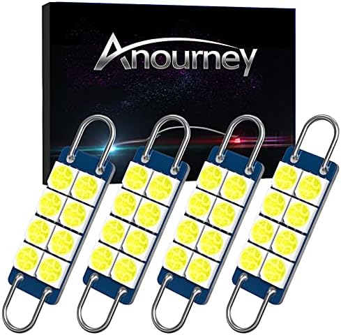 561 Led Bulb,Super Bright White 5050 Chips Latest 44mm Rigid Loop 1.73in Festoon bulbs,Replacement for Car Interior Map Dome Courtesy Lights,561 562 567 Led Bulbs(Pack of 4)