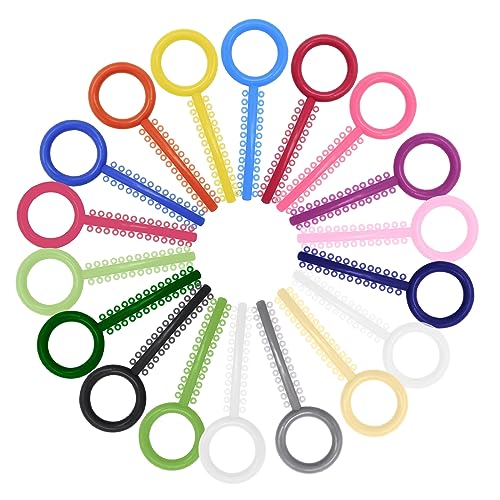 Angzhili 1 Bag Dental Ligature Ties for Braces,Orthodontic Ligature Ties,1092 Pcs Elastic O-Ring (Multi-colored)