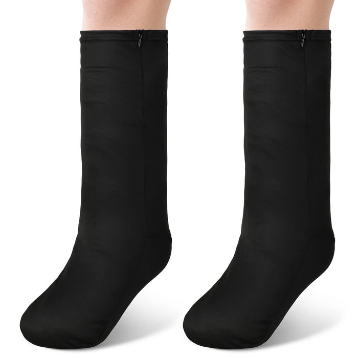 Boao 2 Pcs Leg Cast Cover, Medium Short Cast Sock Cover Below The Knee Leg Sleeve for Foot Men Women(Black)