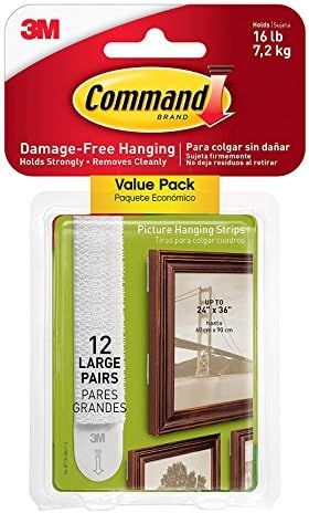 Command Picture & Frame Hanging Strips WZ8G41, Large, 12 Pairs