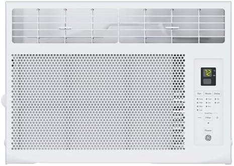 GE Window Air Conditioner Unit, 6,000 BTU for Small Rooms up to 250 sq ft. with Adjustable Fan and Cooling Settings, Perfect for Small Bedroom or Living Room, Easy Install Kit Included, White