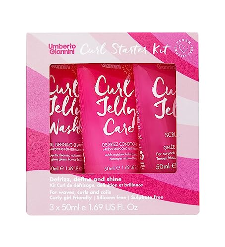 Umberto Giannini Curl Jelly Starter Kit - Travel Size Curl Scrunching Jelly, Shampoo & Conditioner