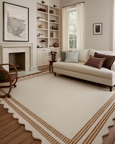 Loloi Chris Loves Julia Scottie Collection SCO-01 Ivory/Rust 5'-0" x 7'-6", .87" Pile Height, Area Rug