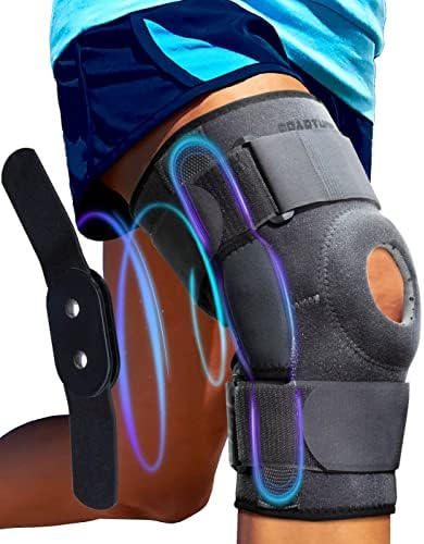 Sparthos Knee Brace - Relieves ACL, MCL, Meniscus Tear, Arthritis, Tendons Pain - Open Patella Design with Dual Hinges - Patellar Compression Support, Plus Size Fit - For Men and Women - XXX-Large