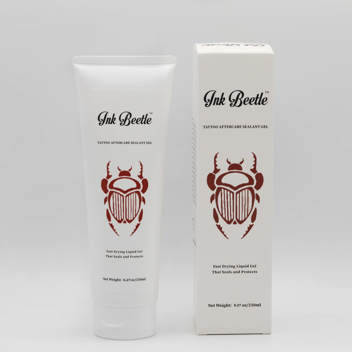 Ink Beetle Tattoo Aftercare Sealant Gel - Forms a breathable protective skin-No Adhesives-No Latex-Natural Healing ingredients- Painlessly wash off- No Adeverse skin reactions- 8 fl oz
