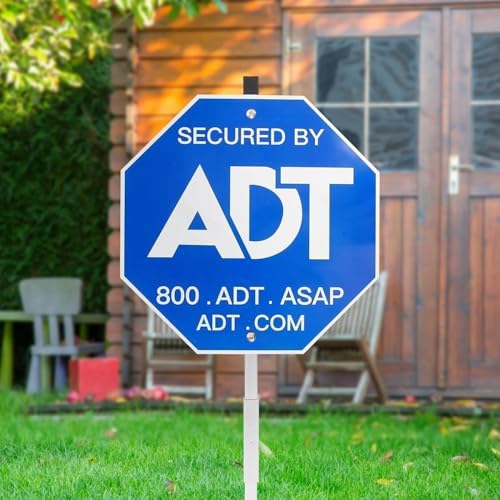 ADT Security Sign - Heavy Duty 28" 100% Aluminum Yard Sign with Stake for Weather-Resistant Protection