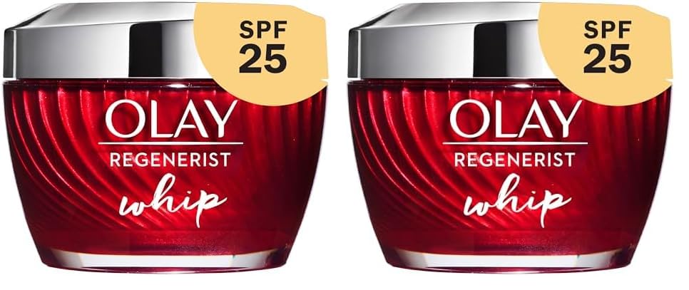 Olay Regenerist Whip Face Moisturizer Cream with Sunscreen SPF 25, 1.7 oz (Pack of 2)