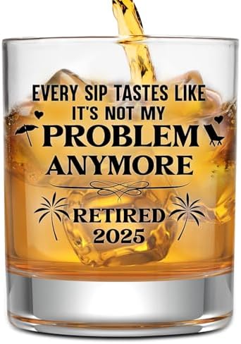 NewEleven Retirement Gifts For Men 2025 - Coworker Leaving, Goodbye Gift, Farewell Gifts For Coworkers, Friends, Dad, Grandpa - Retirement Gift For Men From Friend, Family, Colleague - Whiskey Glass