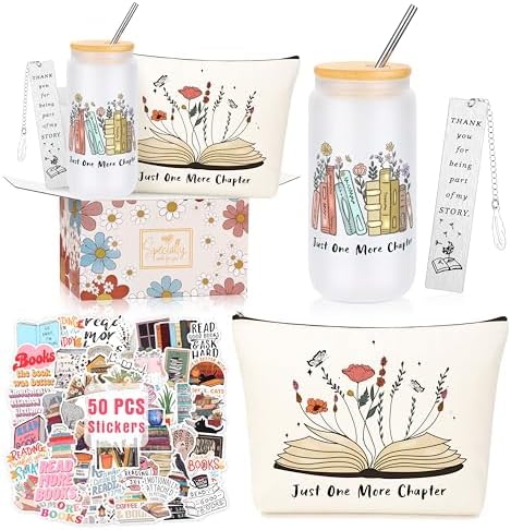 Book Lovers Gifts, Book Accessories Bookish Gifts for Women, Christmas Gift for Book Lovers Readers Author Set of 4