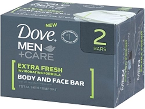 Dove Men+Care Body & Face Bar, Extra Fresh, 2 bars, 4.25 oz each (Pack of 10)