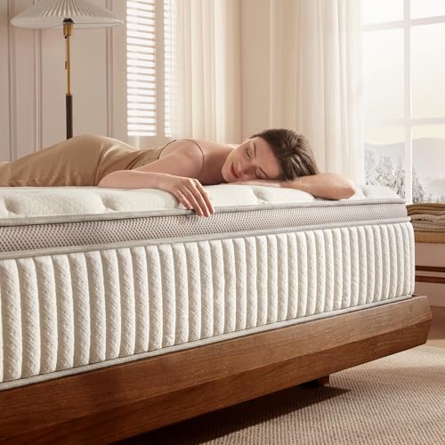 Queen Mattress, 10 inch Queen Size Cool Memory Foam Mattresses for Pressure Relief, Medium Firm Hybrid Mattress in a Box, CertiPUR-US Certified