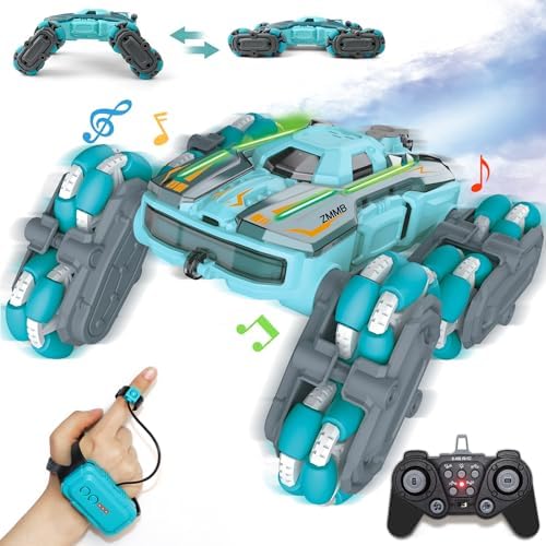8 Wheel RC Stunt Car with Gesture Control, Spray & LED Lights, Double-Sided Off-Road Vehicle for Boys & Girls Ages 6-14, Ideal Christmas & Birthday Gift