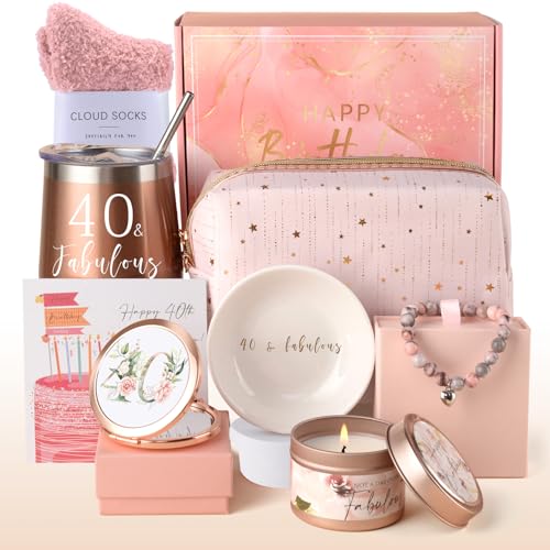 40th Birthday Gifts Women, Gifts for 40th Birthday Woman, 40th Birthday Gift Ideas, 40 Year Old Birthday Gifts For Women, Mom, Sister, Wife, Aunt, Coworker, Daughter
