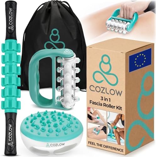 3-in-1 Fascia Roller Kit, Helps Reduce The Appearance of Cellulite, Helps Increase Circulation & Firms Skin, Fascia Massagers for Thighs, HIPS, Arms & Body by Cozlow