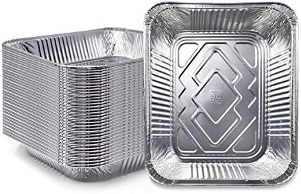 (30 Pack) Premium Lasagna Pans 14" x 10" x 3” Heavy Duty l Disposable Aluminum Foil for Roasting Turkey, Baking, or Cooking