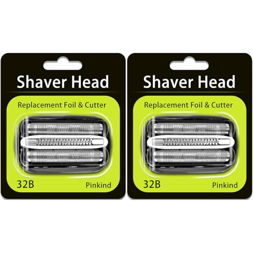 32B Replacement Shaver Head for Braun Series 3,Shaving Razor Head Suitable for Braun S3 3000s 3010s 3020s 3030s 3040s 3050cc 3070cc 3080s 3090cc 310s 320 330 340 350cc ect (2PCS)