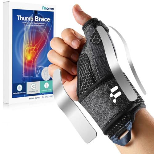 All-in-One Thumb Brace with Palm & Wrist Stabilizer: Pain Relief for Carpal Tunnel, De Quervain's Tenosynovitis, Tendonitis, Arthritis, Unisex Design (Right Hand, S/M)