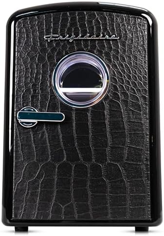 Frigidaire 9 can/6l mini personal fridge cooler Crocodile Finish door-W: 7.08" x L: 11.81" X H: 10.04 (Black)
