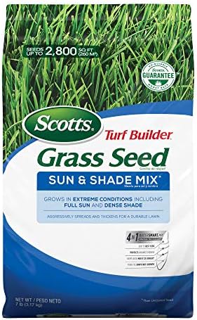 Scotts Turf Builder Grass Seed Sun & Shade Mix, Grows in Extreme Conditions & Spreads for a Durable Lawn, 7 lbs.