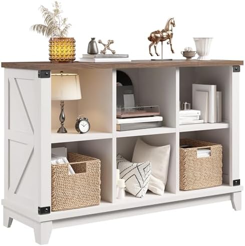 EnHomee 6 Cube Storage Organizer and Shelf, Cube Storage Shelf,White Bookshelf with Storage for Bedroom and Home Office