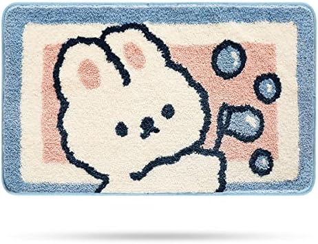 Molesun Rabbit Bathroom Mat, Extra Soft and Absorbent Cute Bath Rugs, Machine Wash Dry, Animal Non-Slip Carpet Mat for Tub, Shower, and Bath Room, 16" x 24"