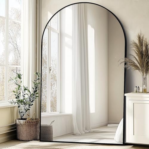 Oversized Full Length Mirror 72x44 Inch - Wall Mounted or Standing Floor Mirror with Aluminum Alloy Frame, Shatterproof Tempered Glass - Modern Mirror for Bedroom, Living Room, Closet, Black