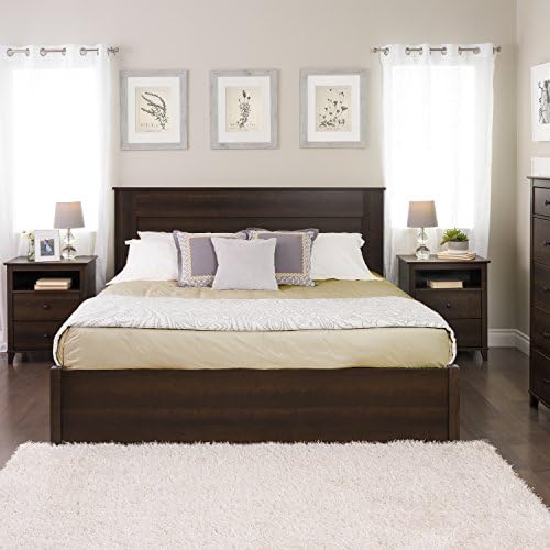 Prepac Stylish Flat Wood Panel Headboard for King Size Beds, Simplistic Wooden King Headboard 2.25" D x 81" W x 48" H, Espresso, EHFK-1301-1