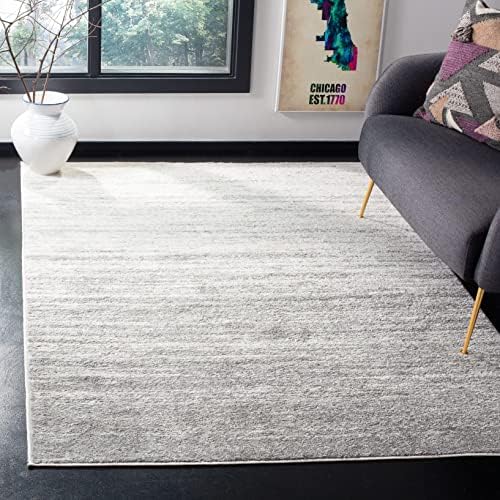 Safavieh Adirondack Collection Area Rug - 6' x 8', Ivory/Silver, Geometric Design, Ideal for High Traffic Areas in Living Room, Bedroom, Dining (ADR113B)