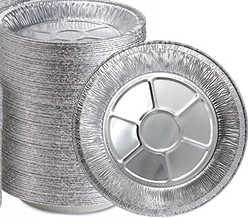 9" Aluminum Foil Pie Tins (25 Pack), Disposable Aluminum Pie Pans, Foil Pans for Baking, Cooking, Freezer Safe, Round Foil Pans, Foil Plates Perfect for Quiche, Tarts, Pies, & Takeout Spare Essentials