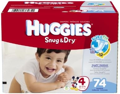 Huggies Snug and Dry Diapers Big Pack, Size 4, 74 Count