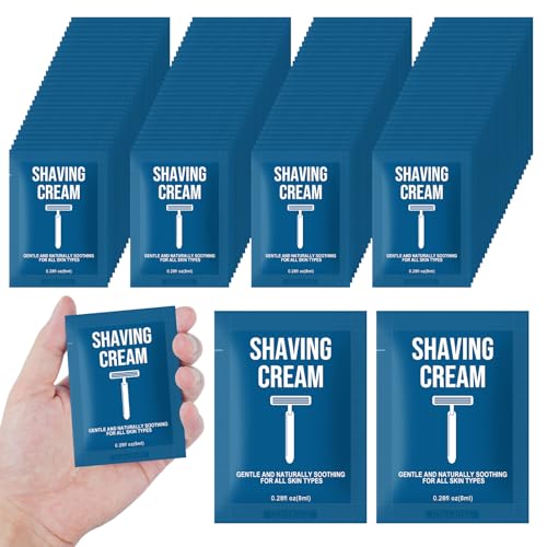 Shaving Cream Bulk Travel 8ml/0.28fl oz,Disposable Shaving Cream in Bulk Travel Shave Cream for Hotel Homeless (White tea,pack of 50)