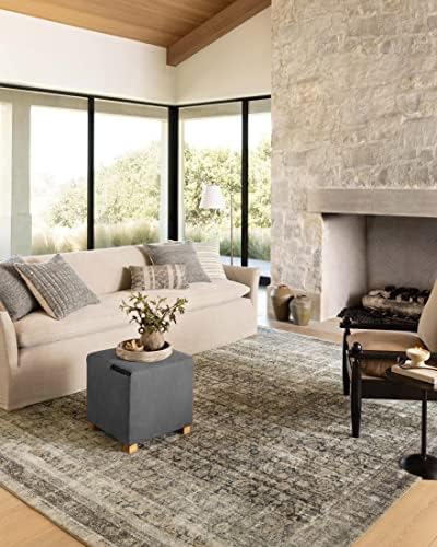 Loloi Amber Lewis Morgan 7'-3" x 9'-3" Area Rug in Navy/Sand - Large Area Rug, Neutral Area Rug for Room Décor, Vintage Rug Inspired, Soft Area Rug for Living Room, Bedroom, Dining Area