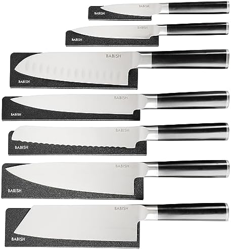 Babish High-Carbon 1.4116 German Steel 14 Piece Full Tang Forged Kitchen Knife Set W/Sheaths