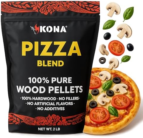 Kona Pizza Blend Wood Smoker Pellets, 100% Natural Hardwood - Rich Smoky Flavor - Ideal for Pizza Ovens, Smokers, and Smoker Tubes - 2 Pounds