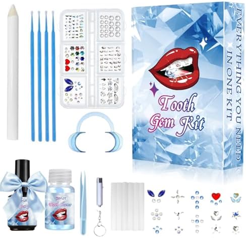 Fiorland Tooth Gem Kit, DIY Crystals Jewelry Kit Teeth Gems Set, 2025 New Professional Fashionable Y2k Tooth Gems for Teeth, 140 Pcs Starter with Sparkling Diamonds