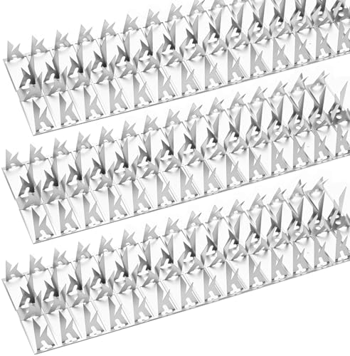 20 Pack Stainless Steel Squirrel Deterrent for Bird Feeder, 20 FT Squirrel Spikes for Bird Feeder Pole, Repel Raccoon, for Wall Fence Garden Roof Yard