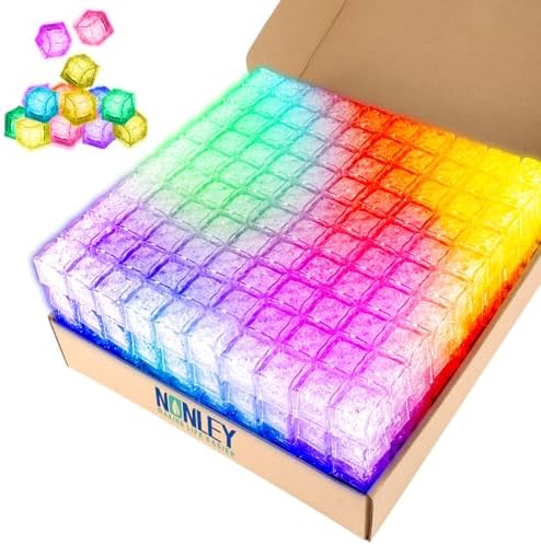 500 Pack Light Up Ice Cubes Bulk, Color Changing LED Ice Cube for Drinks, Multi-Color LED Drink Lights for Bath Bar Club Wedding Party Decor