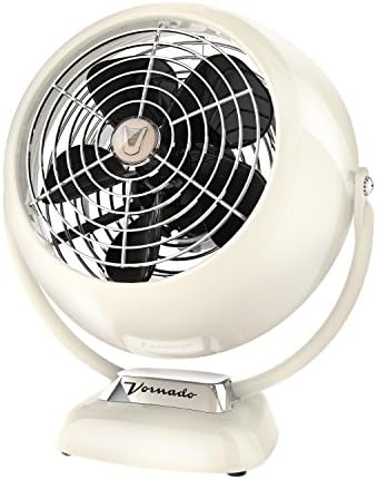 Vornado VFAN™ Jr. Vintage Fan | Small Metal Retro Air Circulator for Cooling & Décor | 2 Speeds, Adjustable Tilt | Vintage White