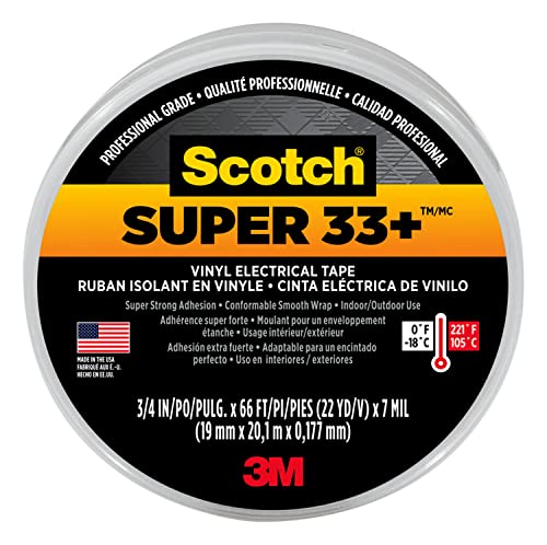 Scotch Super 33+ 3/4 in. W x 66 ft. L Black Vinyl Electrical Tape