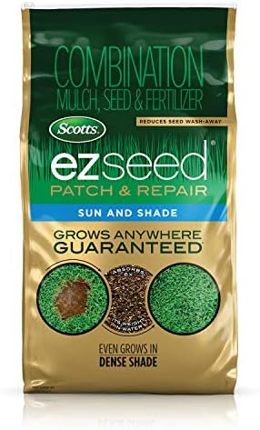 Scotts EZ Seed Patch & Repair for Sun and Shade Combination Mulch, Sun and Shade Grass Seed and Fertilizer for Bare Spots and Repair, Grows Anywhere, 10 lbs.