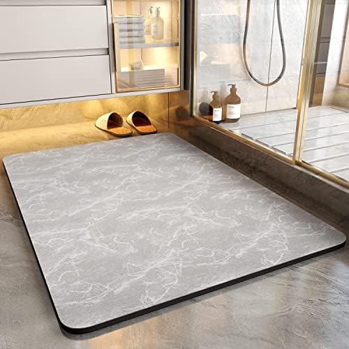 COCOER Bath Mat - Absorbent, Stain Resistant, Non Slip Bath Rug - Quick Dry Bathmat with Rubber Back-17”x28” Light Grey