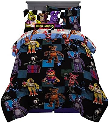 Franco Kids Bedding Super Soft Comforter and Sheet Set with Sham, 5 Piece Twin Size, Five Nights At Freddy's