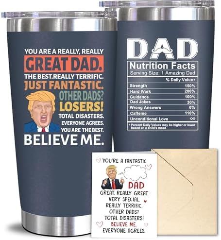 NewEleven Fathers Day Gift For Dad - Funny Present For Father, Men - Dad Birthday Gift, Unique Father Gifts From Daughter, Son, Kid, Wife - 20 Oz Tumbler Navy