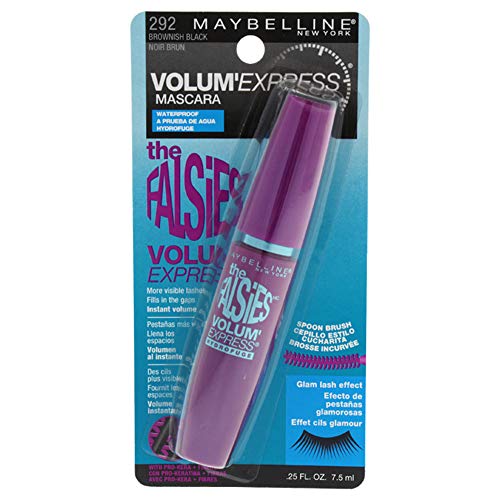 Maybelline Volum' Express The Falsies Waterproof Mascara, Volumizing and Separating Make Up Formula, Blackest Black, 1 Count